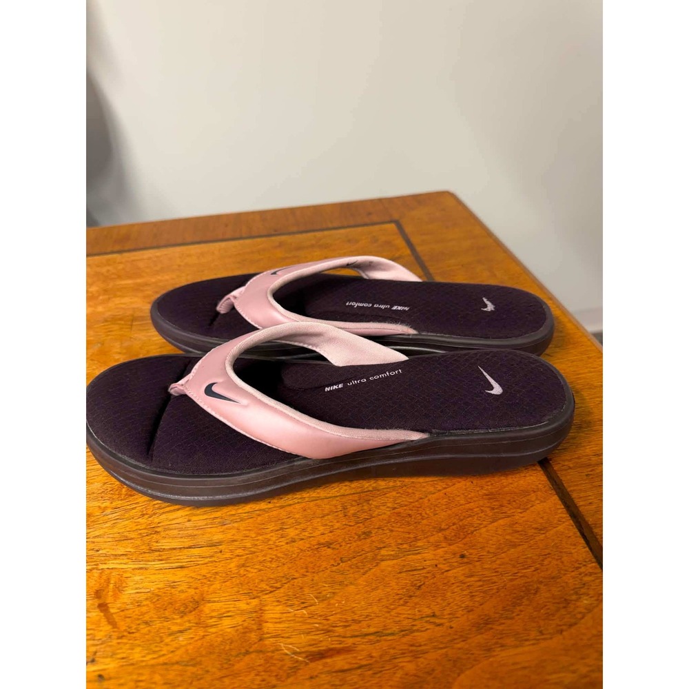 Nike Womens 10 Pink Plum Ultra Comfort Footbed 3 Thong Sandals AR4498-600